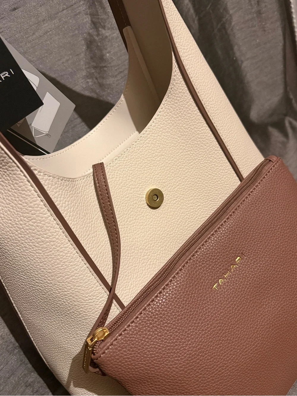Tahari Alesia Faux Leather Hobo Bag